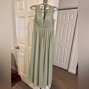 Azazie Ranvie Dusty Sage Bridesmaid Dress